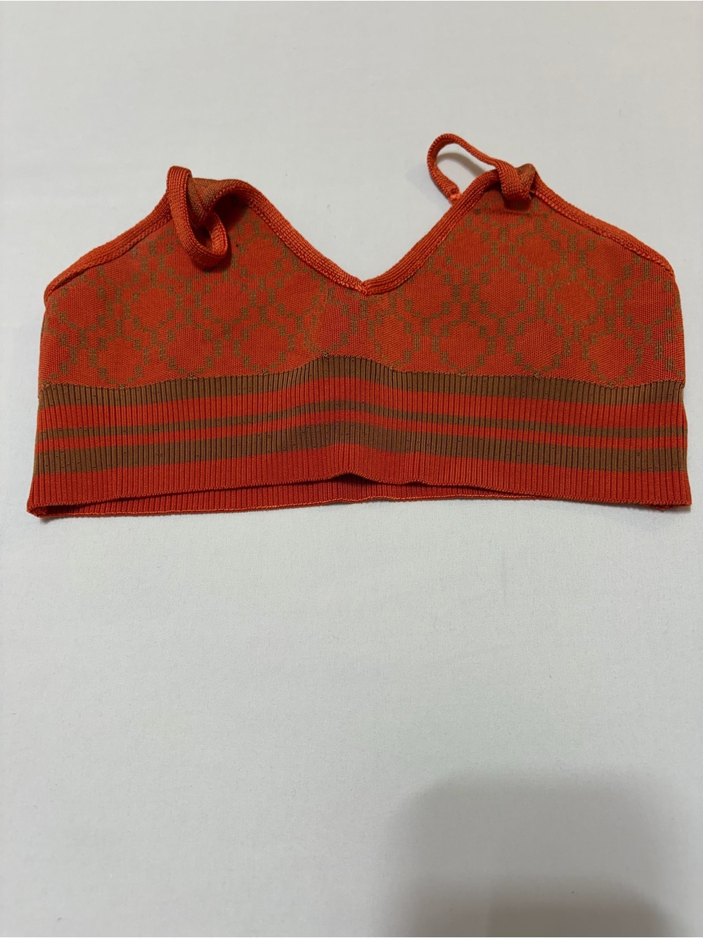 NK Store Brazilian Luxury Designer Knit Bralette Crop Top Rust Brown Size Small